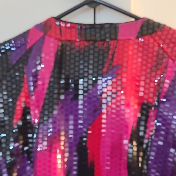 Sequin Blazer Jacket Size S - Pink  Purple and Black - Picture 7 of 13